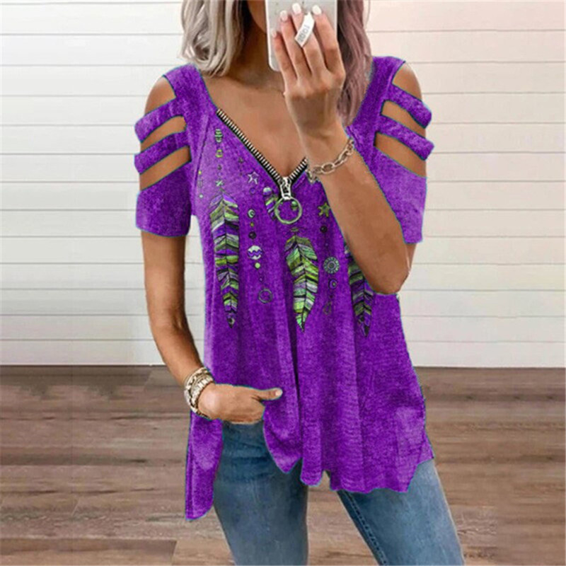 New Summer Cold Shoulder Leopa - Blouse Off Shoulder ulasan dan harga