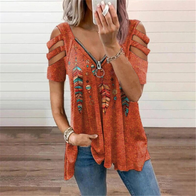 New Summer Cold Shoulder Leopa - Blouse Off Shoulder ulasan dan harga