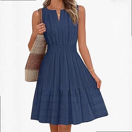 Spring Summer Women's Sleevele - Linen Dress Wrap ulasan dan harga