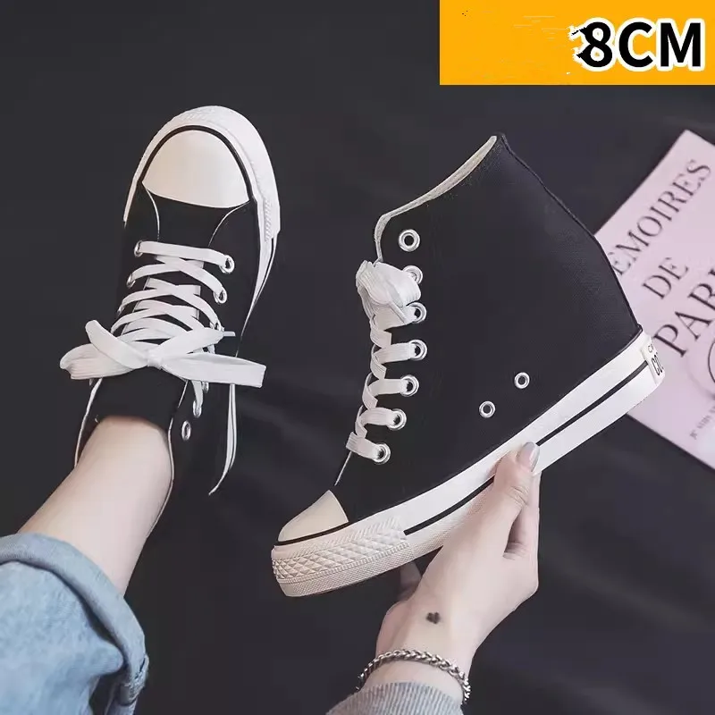 High 8cm Platform Canvas Shoes - Wedge Espadrille Women ulasan dan harga