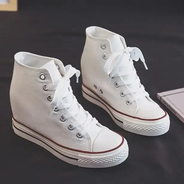 High 8cm Platform Canvas Shoes - Wedge Espadrille Women ulasan dan harga