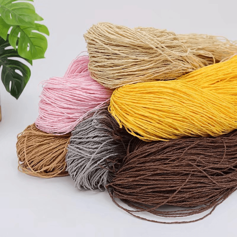 200g 2ply Cotton Raffia Yarn f - Crochet Bag Raffia ulasan dan harga