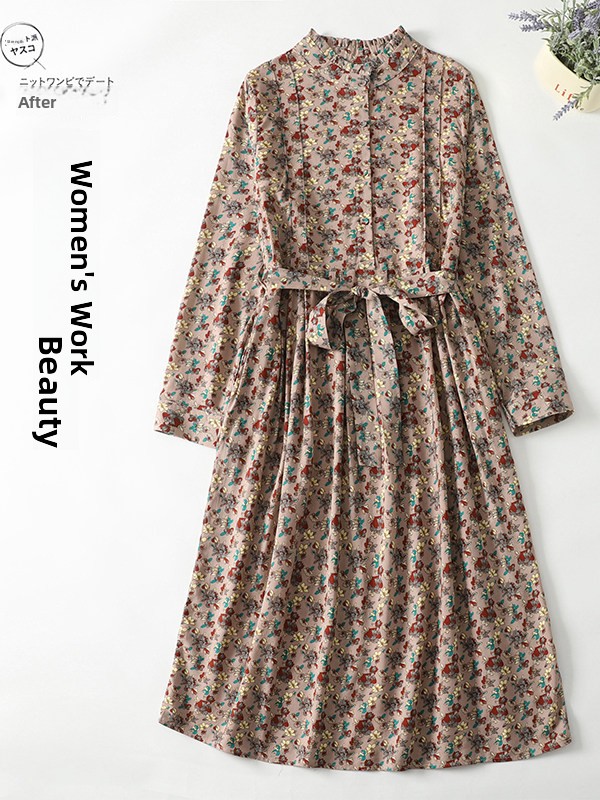 Elegant Floral Print A-Line Dr - Midi Skirt Floral ulasan dan harga