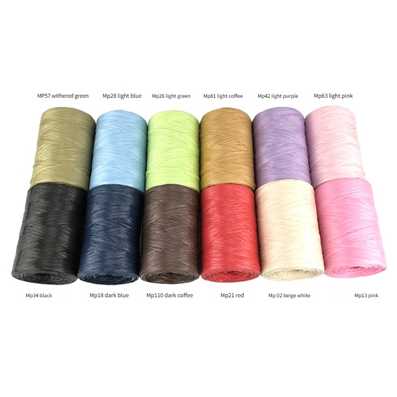 100g/pcs Flat Raffia Paper Yar - Crochet Bag Raffia ulasan dan harga