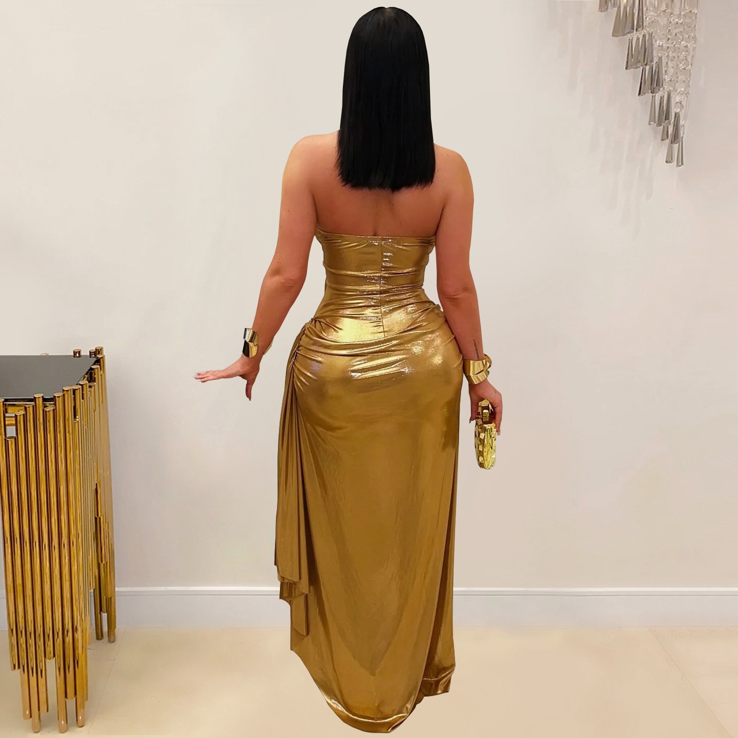 Wedding Guest Dress Evening Ha - Maxi Dress Halter ulasan dan harga