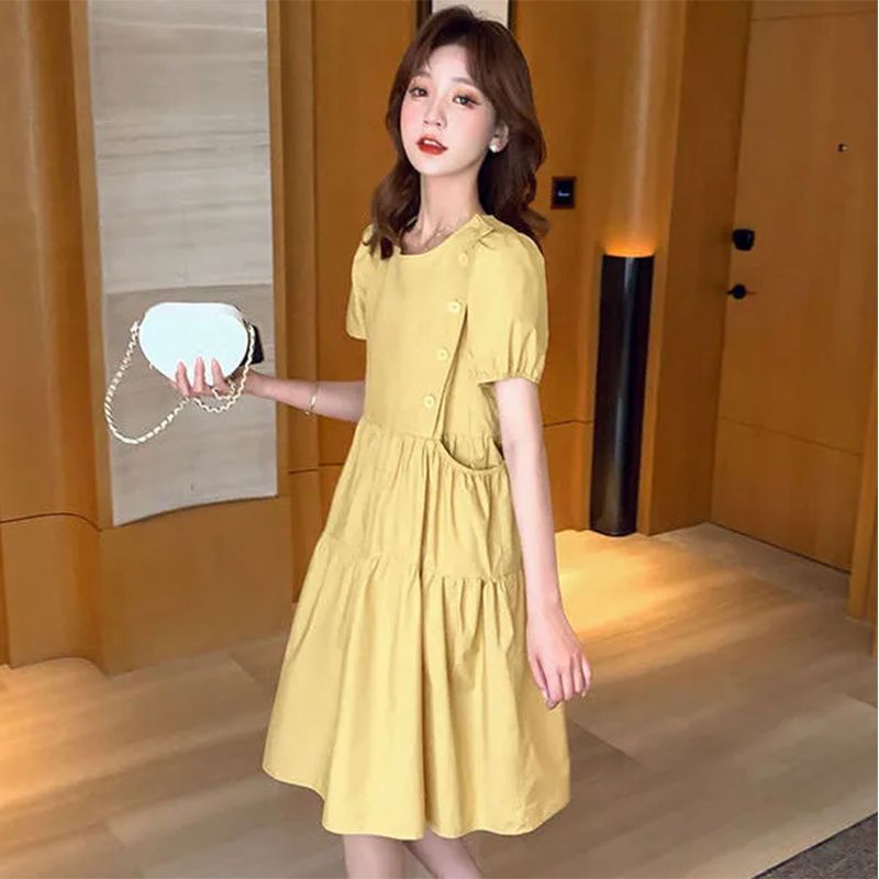 2025 Loose Elegant Korean Casu - Linen Dress Wrap ulasan dan harga