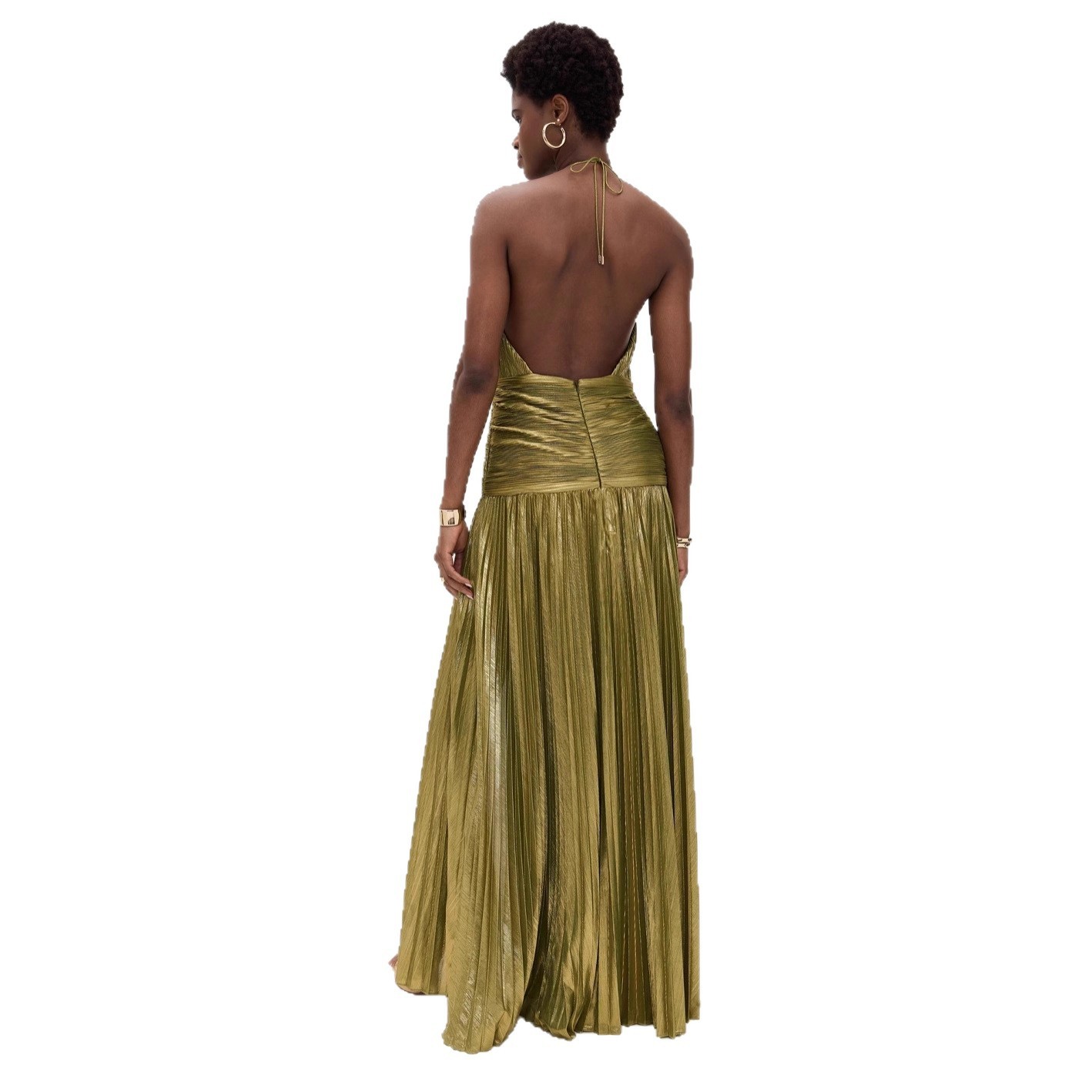 Elegant Party Dress Sleeveless - Maxi Dress Halter ulasan dan harga