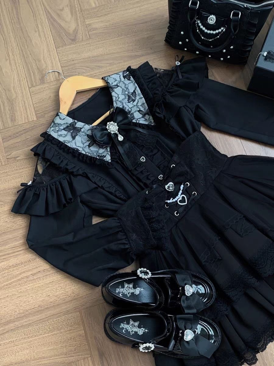 Harajuku Kawaii Skirt Sets Wom - Blouse Off Shoulder ulasan dan harga