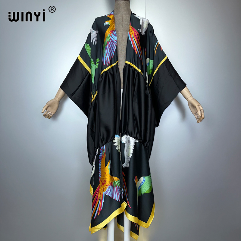 WINYI print boho kimono maxi b - Cover Up Kaftan ulasan dan harga