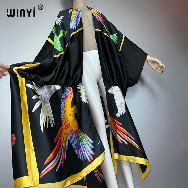 WINYI print boho kimono maxi b - Cover Up Kaftan ulasan dan harga
