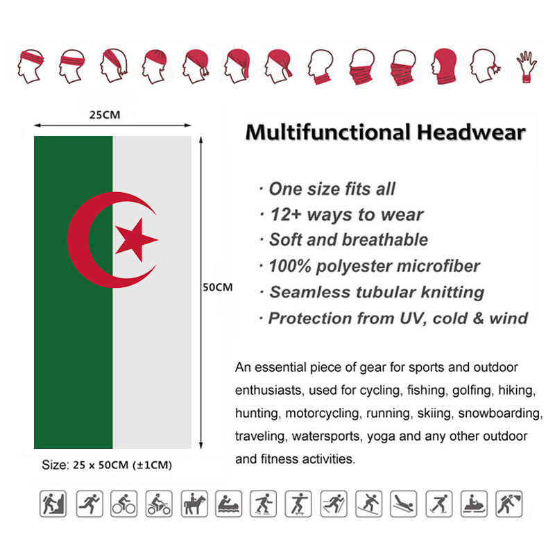 Algeria Flag Printed Bandana H - Headband Summer Knit ulasan dan harga