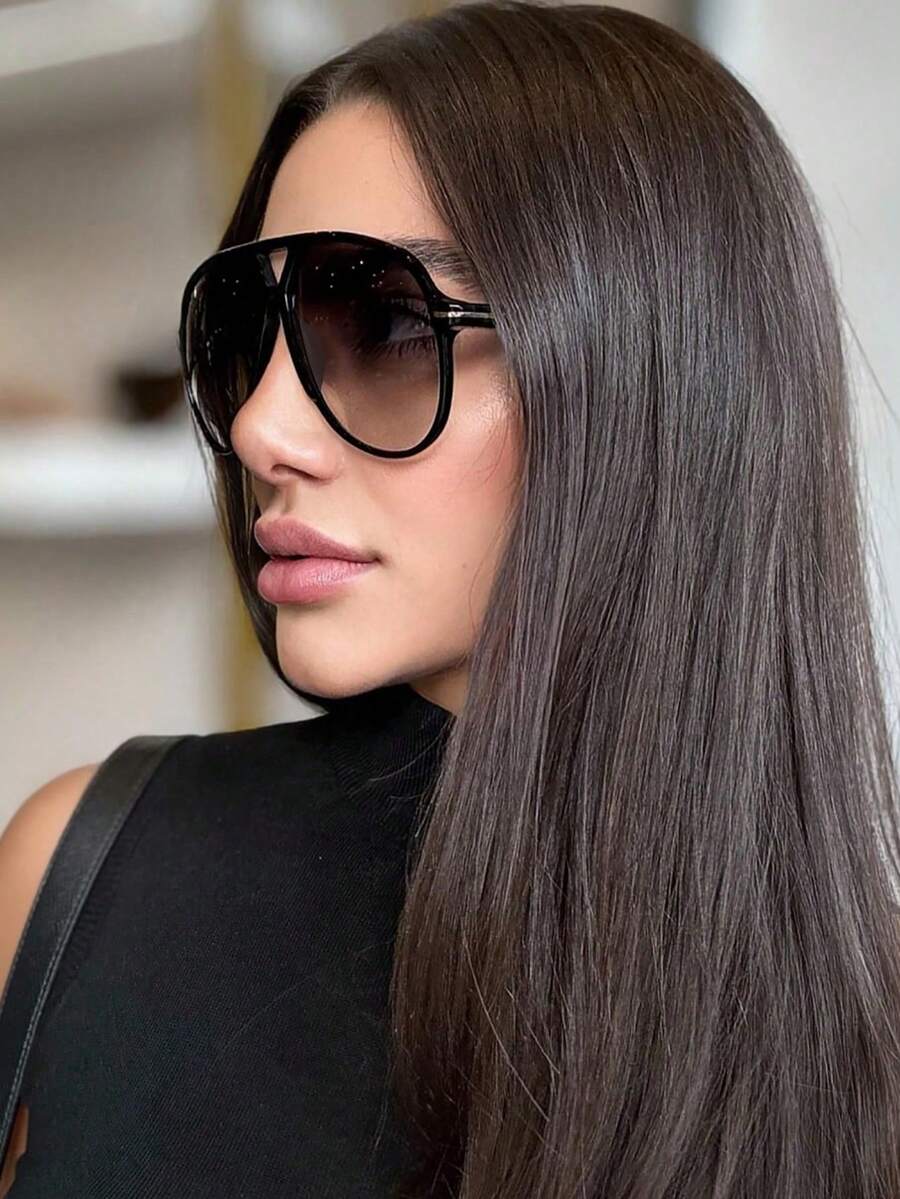 1pc Oversized Double Bridge Fu - Sunglasses Cat Eye ulasan dan harga