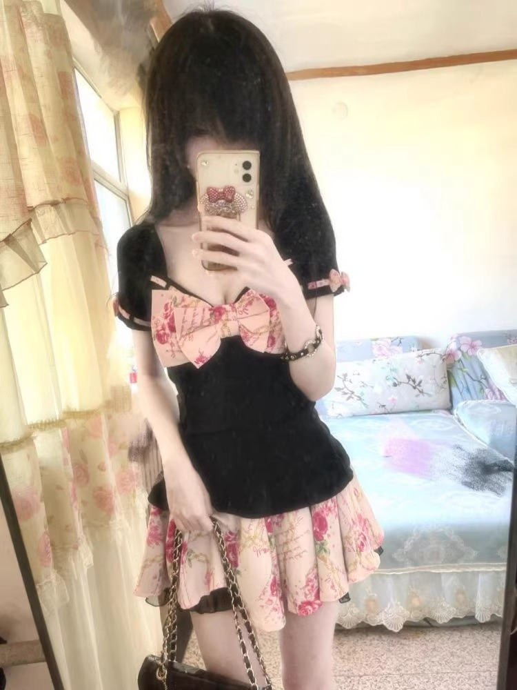 Women's Sweet Floral Print Two - Romper Floral Print ulasan dan harga