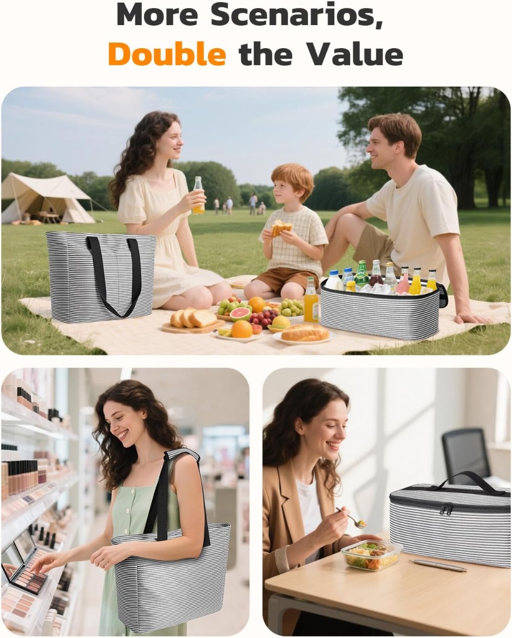 45L Waterproof Beach Bag and C - Tote Bag Beach ulasan dan harga