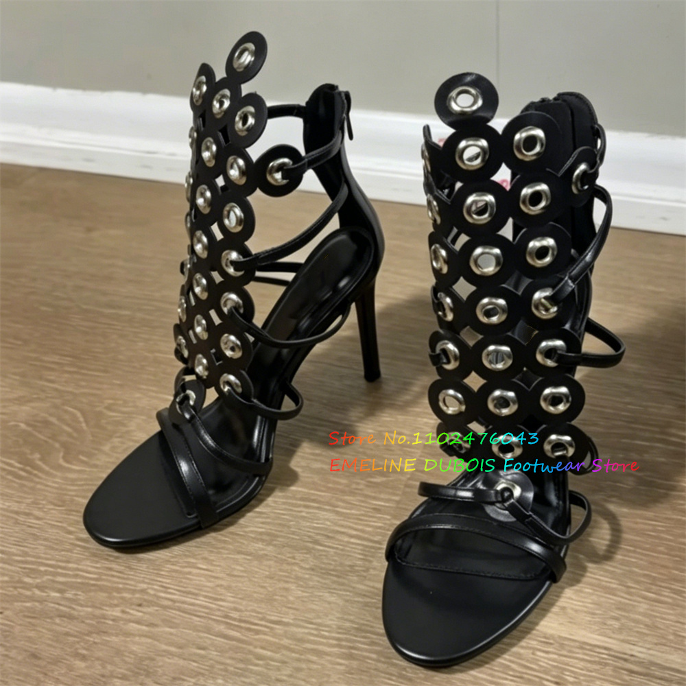 Gold Metal Circle Decor High H - Sandal Strappy Heeled ulasan dan harga