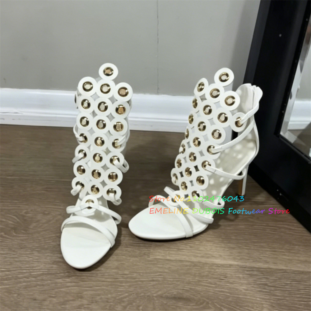 Gold Metal Circle Decor High H - Sandal Strappy Heeled ulasan dan harga