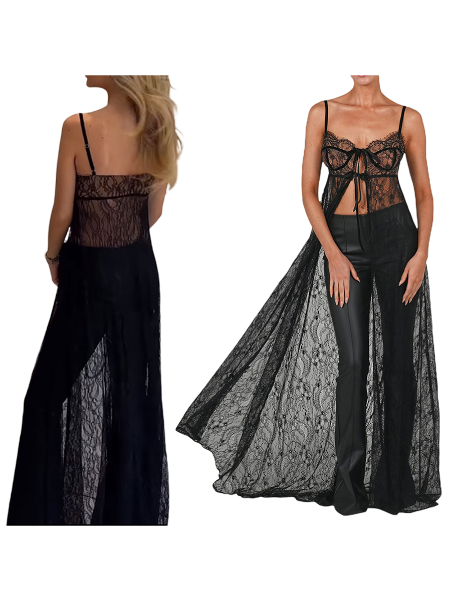 Women Lace Floral See Through  - Kimono Sheer Floral ulasan dan harga