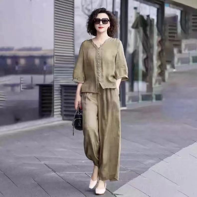 Cotton and Linen Women's Set 2 - Linen Pant Wide ulasan dan harga