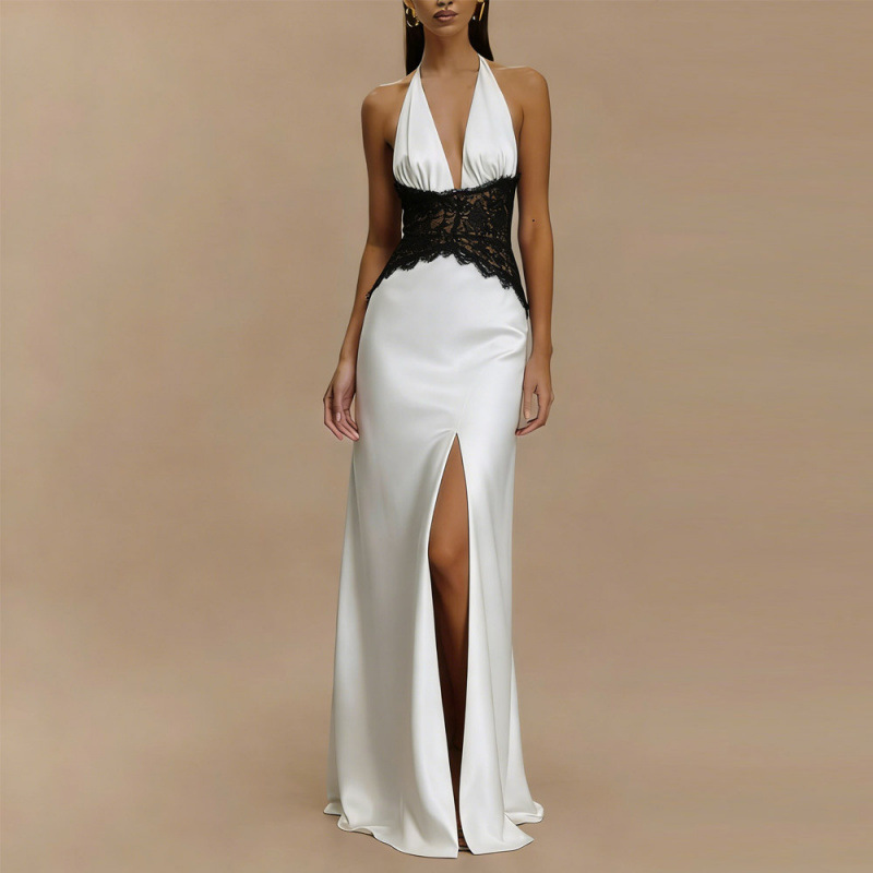 Sexy Backless Halter Maxi Dres - Maxi Dress Halter ulasan dan harga