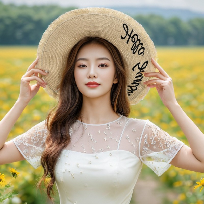 1pc Summer Floppy Beach Hats f - Hat Floppy Wide ulasan dan harga