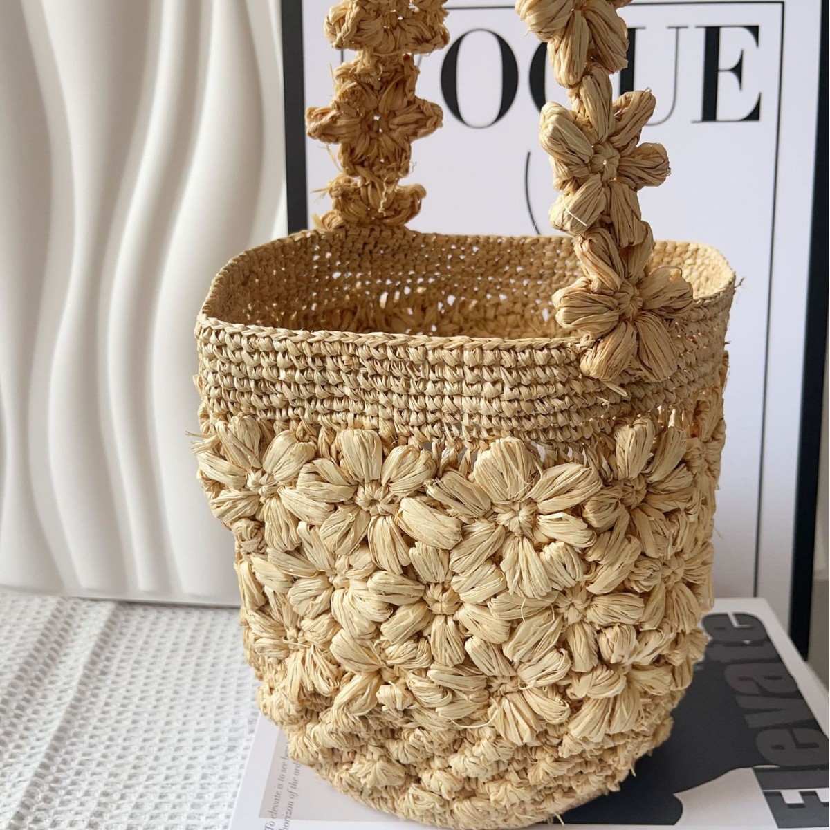 Women Summer Raffia Woven Buck - Crochet Bag Raffia ulasan dan harga