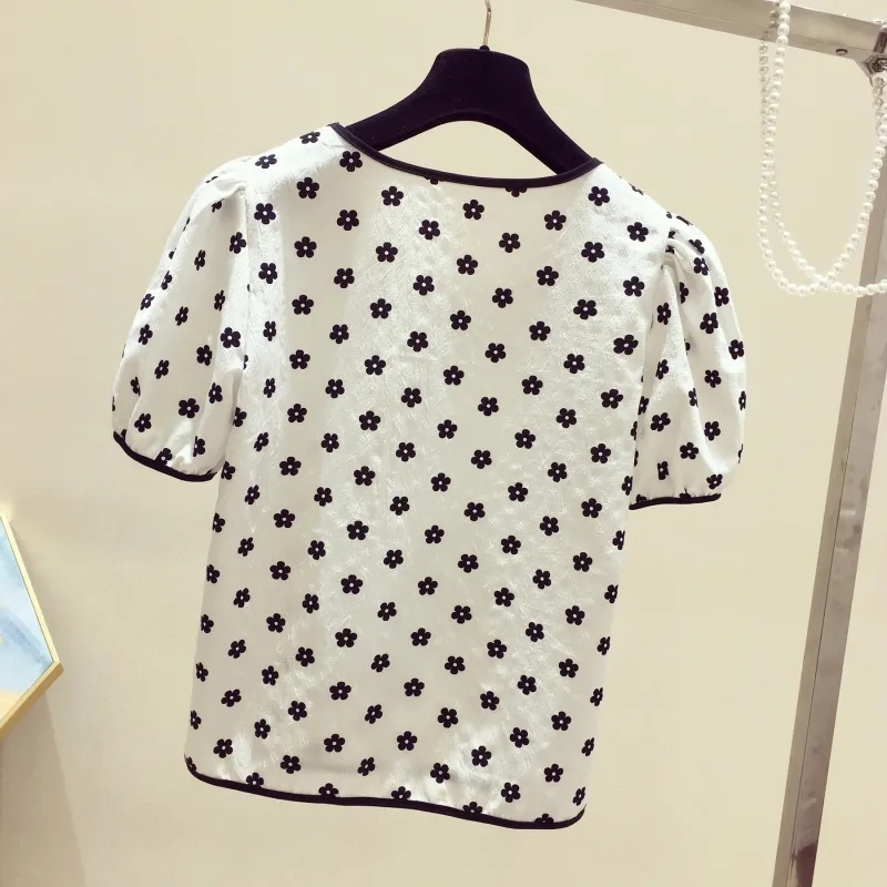 Floral Print Cotton O-Neck Sho - Romper Floral Print ulasan dan harga