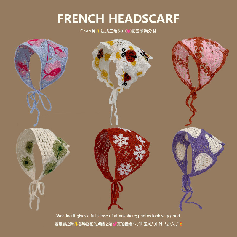 Knit Triangle Headband French  - Headband Summer Knit ulasan dan harga