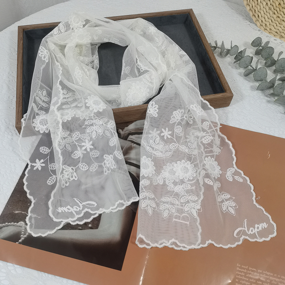 Lace Sunflower Silk Scarf Fair - Headband Summer Knit ulasan dan harga