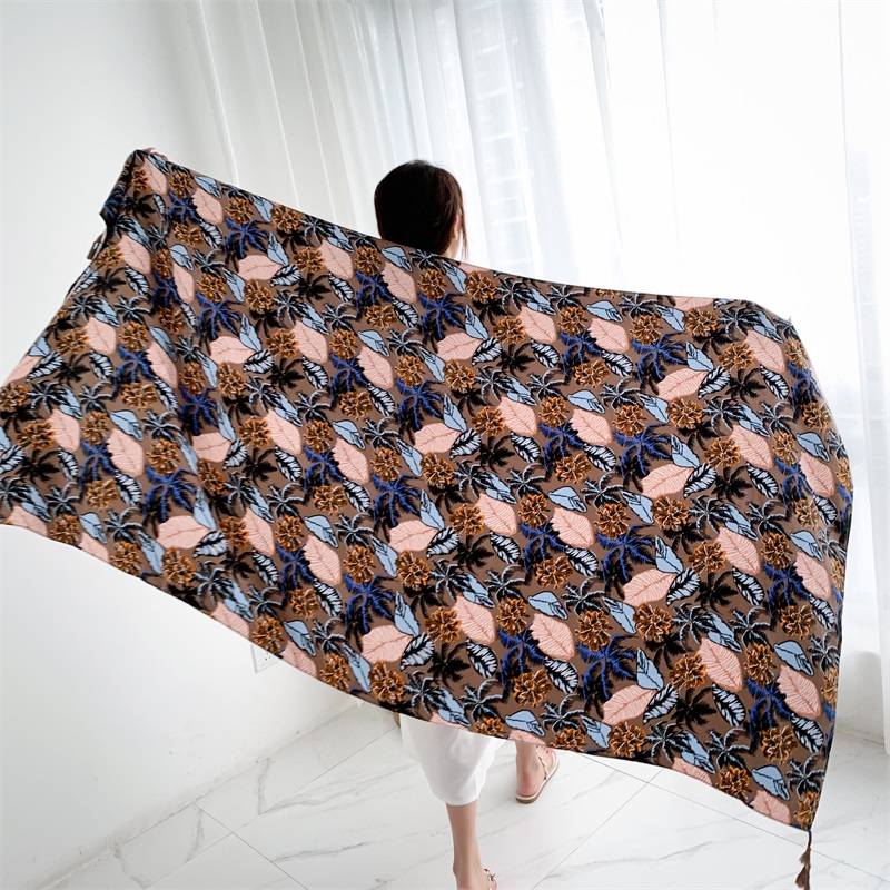 90x185cm Cotton Linen Print Su - Linen Dress Wrap ulasan dan harga
