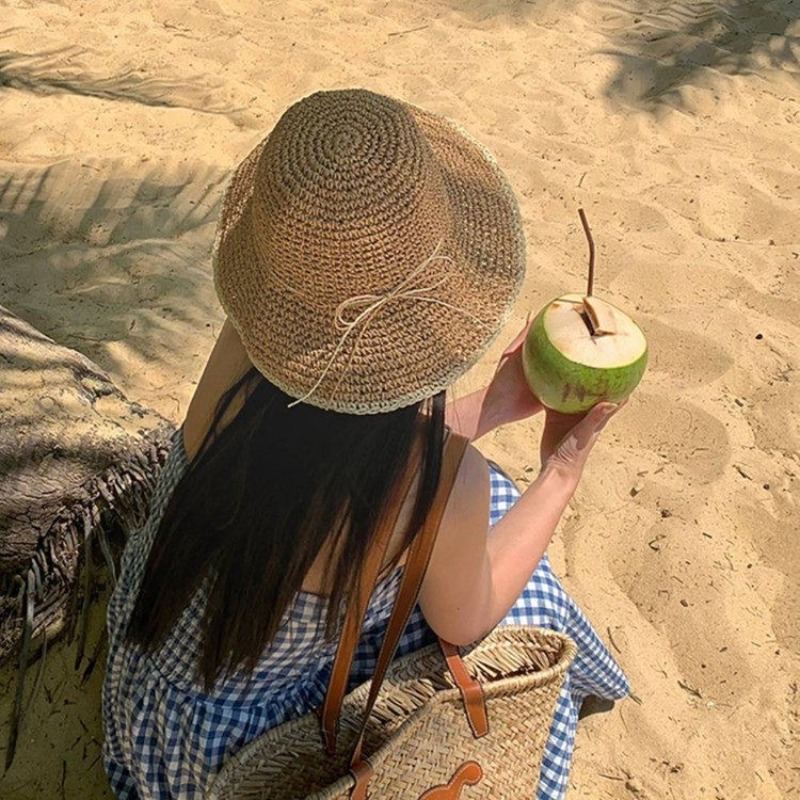1pc Women's Summer Beach Straw - Hat Floppy Wide ulasan dan harga