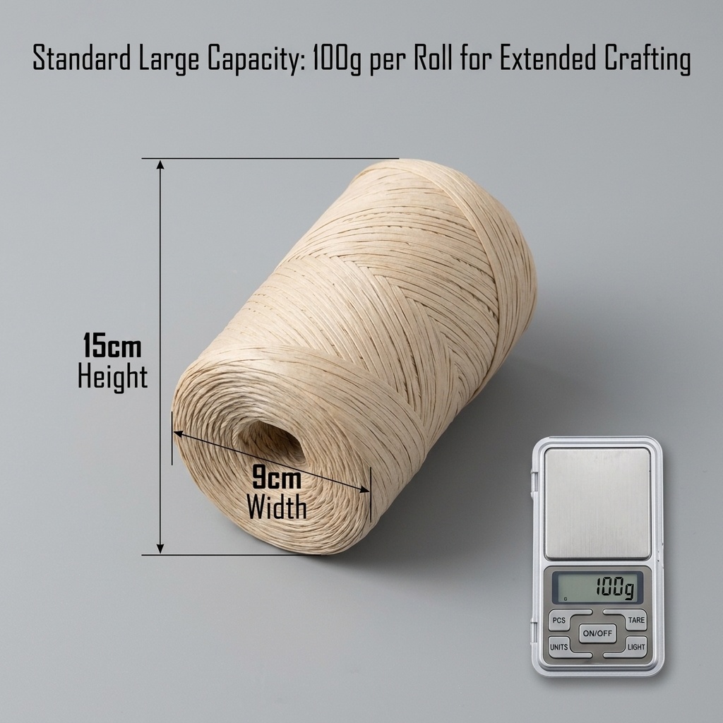 150m DIY Natural Paper Raffia  - Crochet Bag Raffia ulasan dan harga