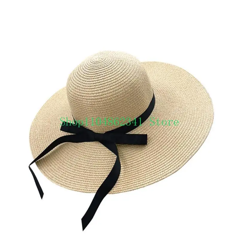 652F Elegant Floppy Straw Hat  - Hat Floppy Wide ulasan dan harga
